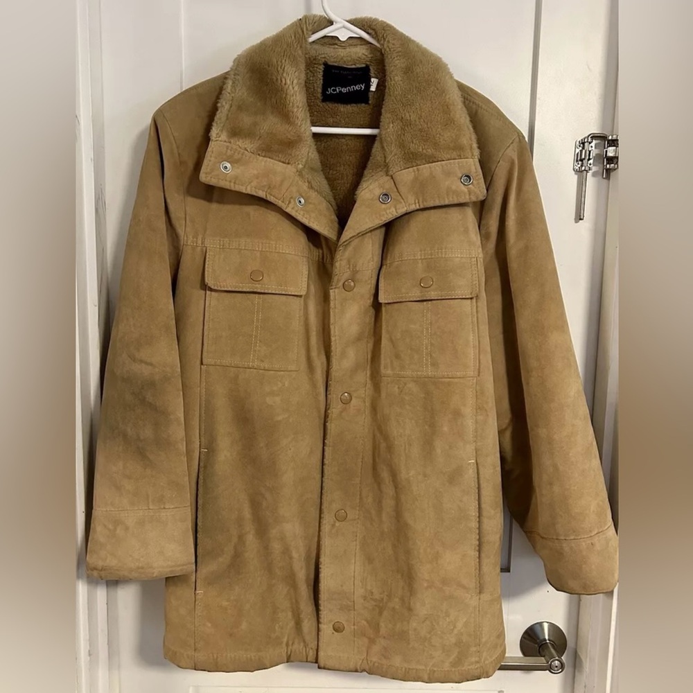 Vintage JC Penny Faux Fur Lined Jacket Mens L